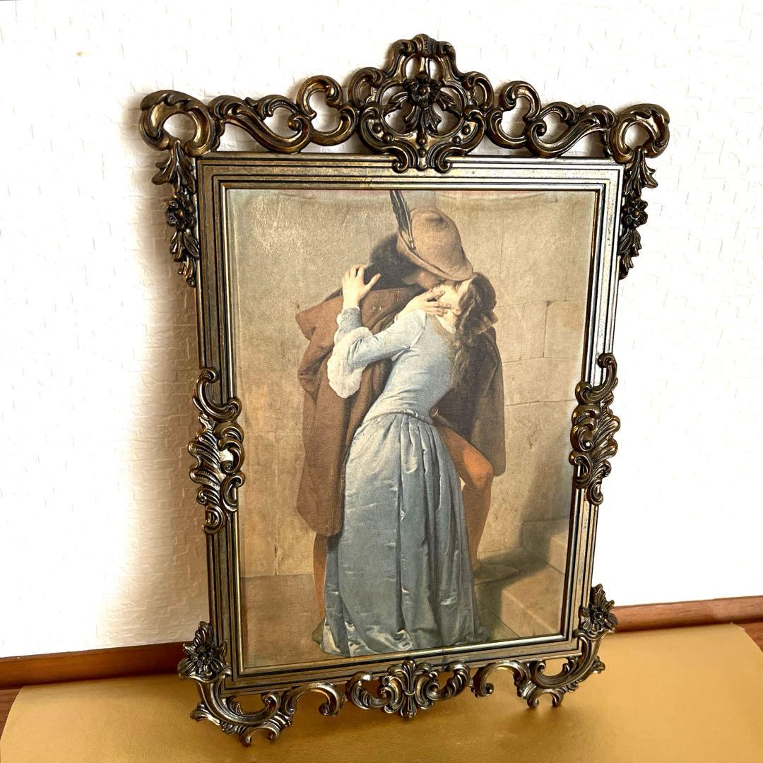 【ヴィンテージ商品】イタリア壁掛けThe Kissフランチェスコ・アイエツ絵画