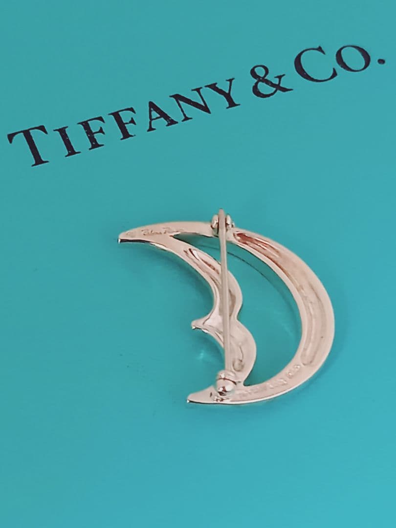 美品 TIFFANY ティファニー クレセントムーン シルバーブローチ