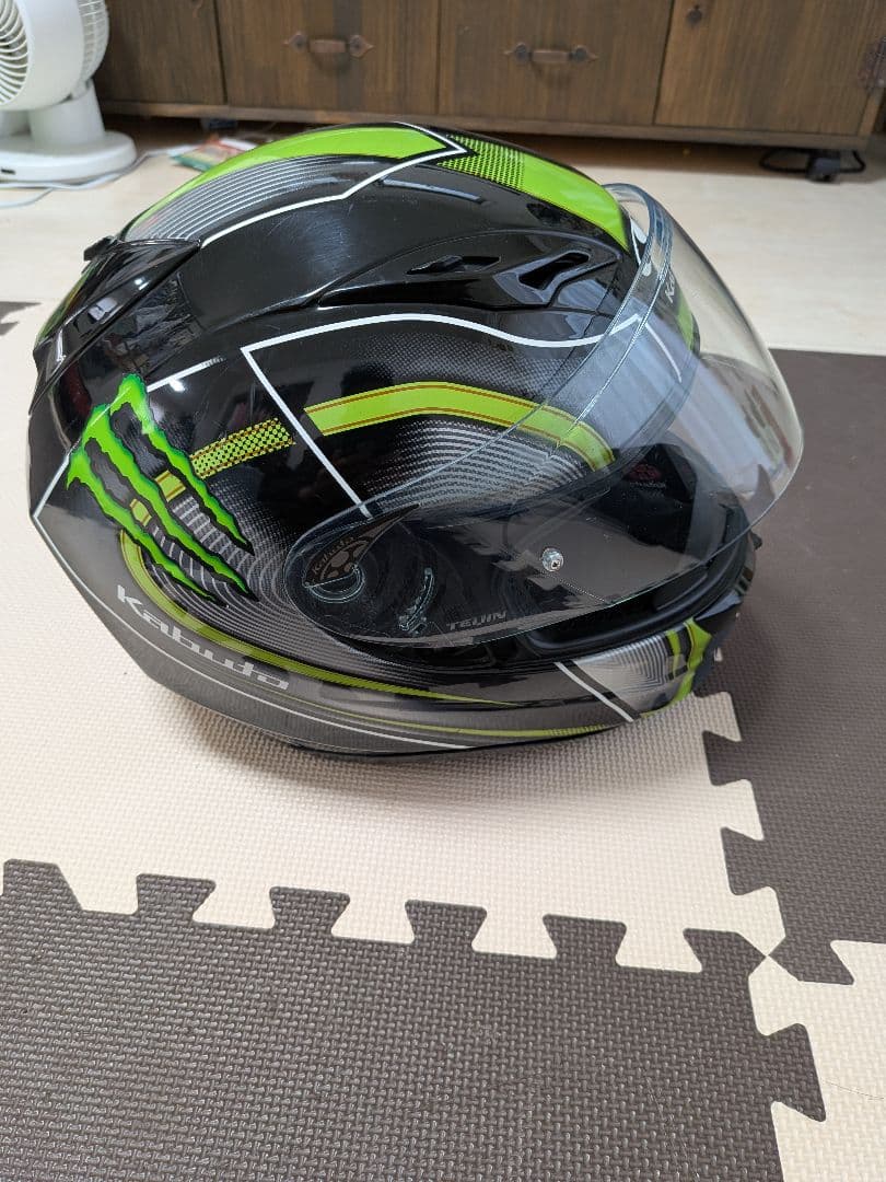 Kabuto フルフェイスヘルメット ブラック/グリーン　KAMUI