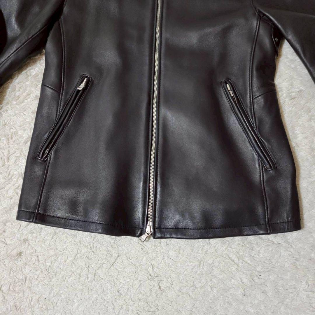 美品✨ ユナイテッドアローズ ラムレザー シングルライダース 羊革 ブラック L