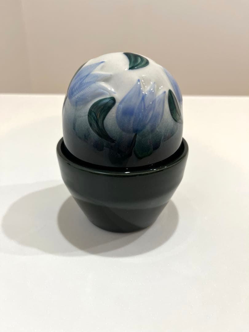 [ARABIA]廃盤　ヘルヤ　蓋付きポット　チューリップ　水色