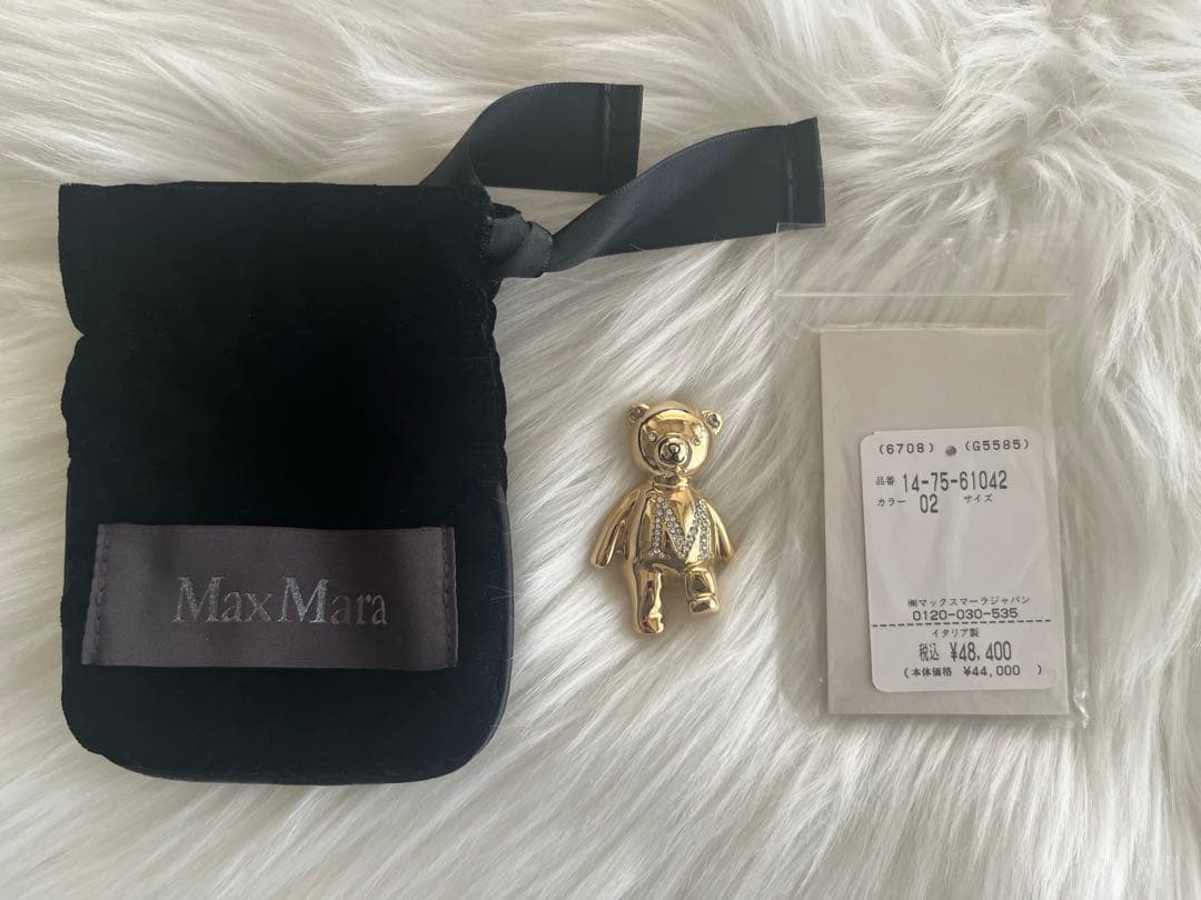 マックスマーラ MaxMara メタル テディベアブローチ ゴールド 美品