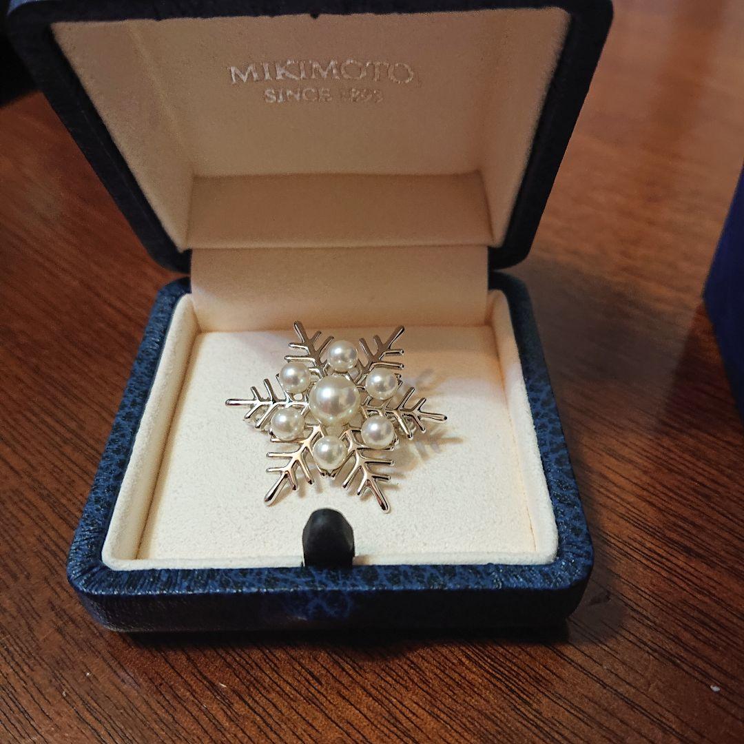 MIKIMOTO 雪の結晶 ブローチ