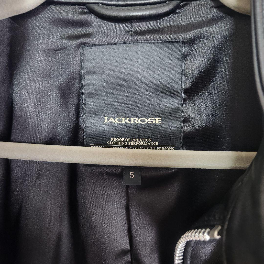 JACKROSE ブラック レザーライダースジャケット サイズ5（XL）