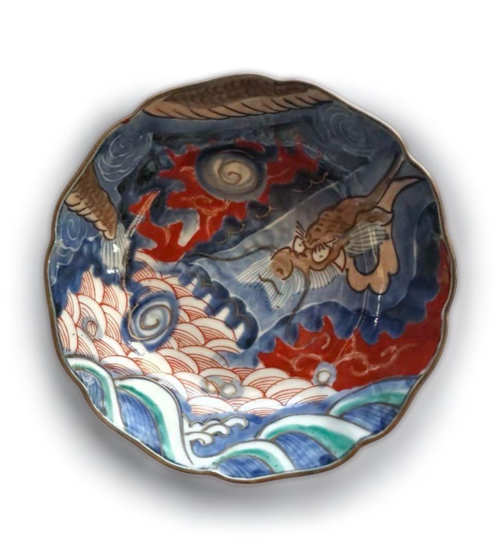 アンティーク 向付 江戸後期 龍　5+2枚