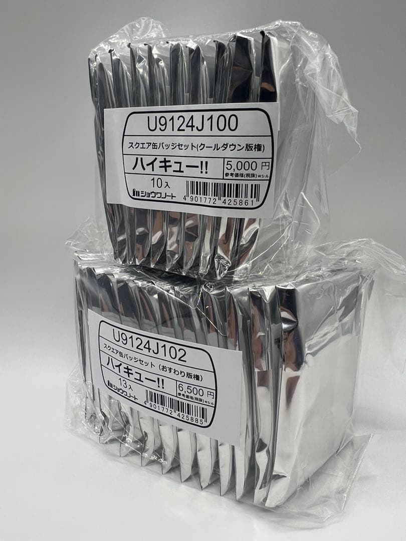 新品 ハイキュー‼︎ スクエア 缶バッジ クールダウン おすわり 2種セット