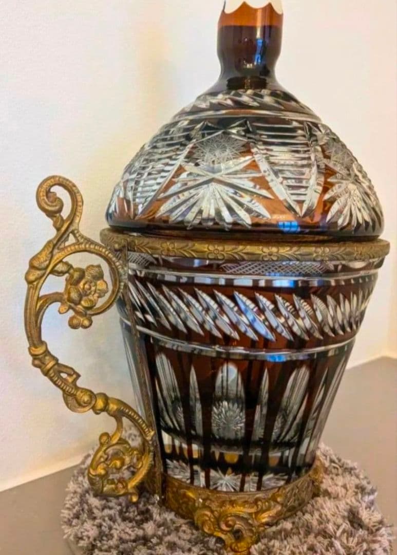 アンティーク　クリスタル　真鍮　フランス　オルモル　スタンド　バカラ　サンルイ