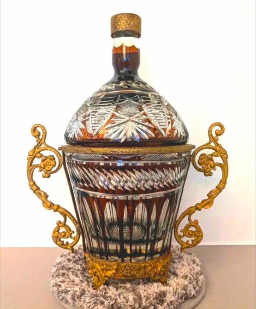 アンティーク　クリスタル　真鍮　フランス　オルモル　スタンド　バカラ　サンルイ