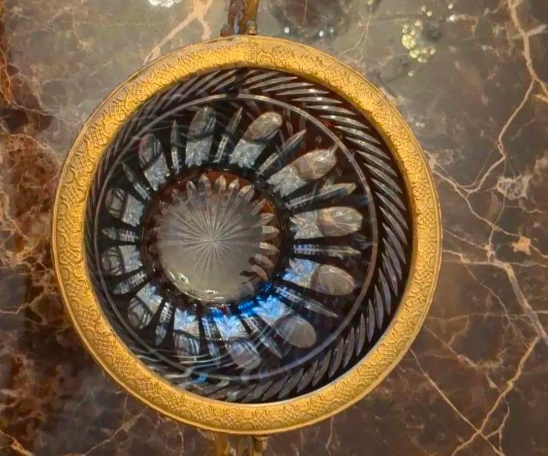 アンティーク　クリスタル　真鍮　フランス　オルモル　スタンド　バカラ　サンルイ