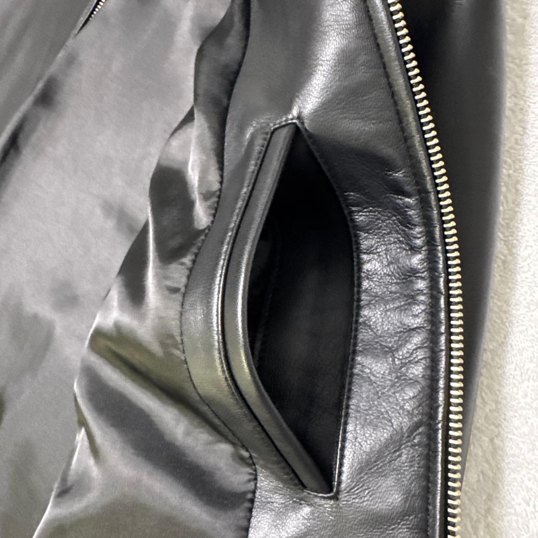 ユナイテッド東京 希少なサイズ4【XL】 ノーカラーシングルライダース