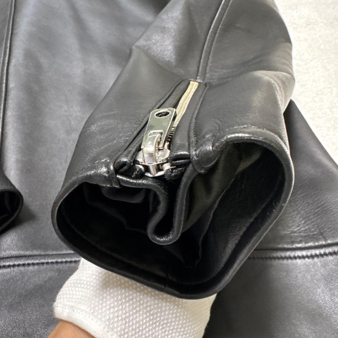 ユナイテッド東京 希少なサイズ4【XL】 ノーカラーシングルライダース