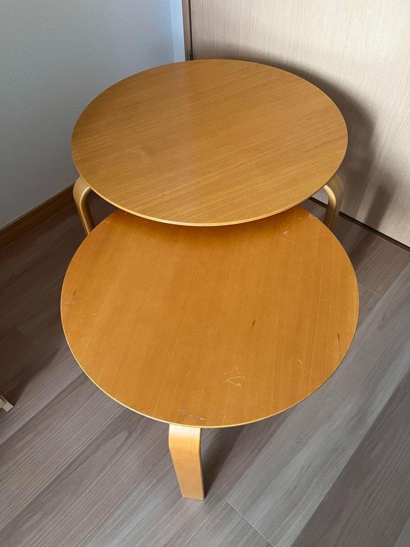 デンマーク Askman Jørgen Møller ビーチ材 ネストテーブル