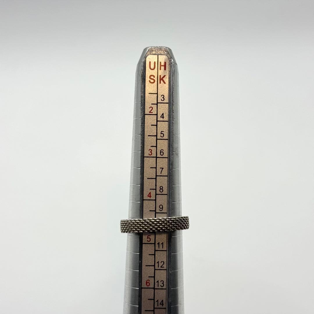 美品 ティファニー リング サマセット ダイヤ 3P メッシュ 8号 シルバー