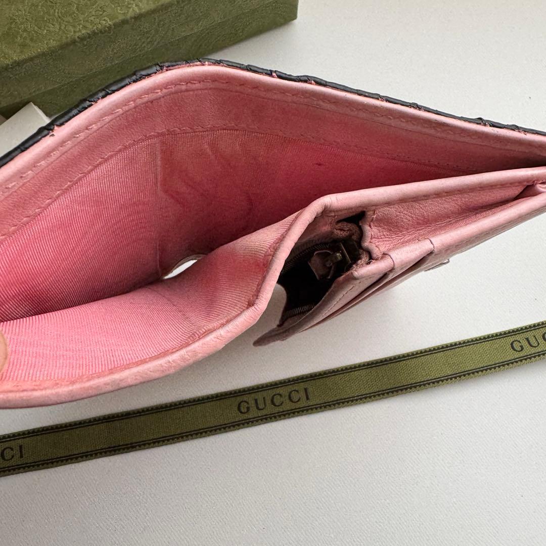 【美品】 GUCCI グッチ マーモント 2つ折り 財布 コンパクト パイソン