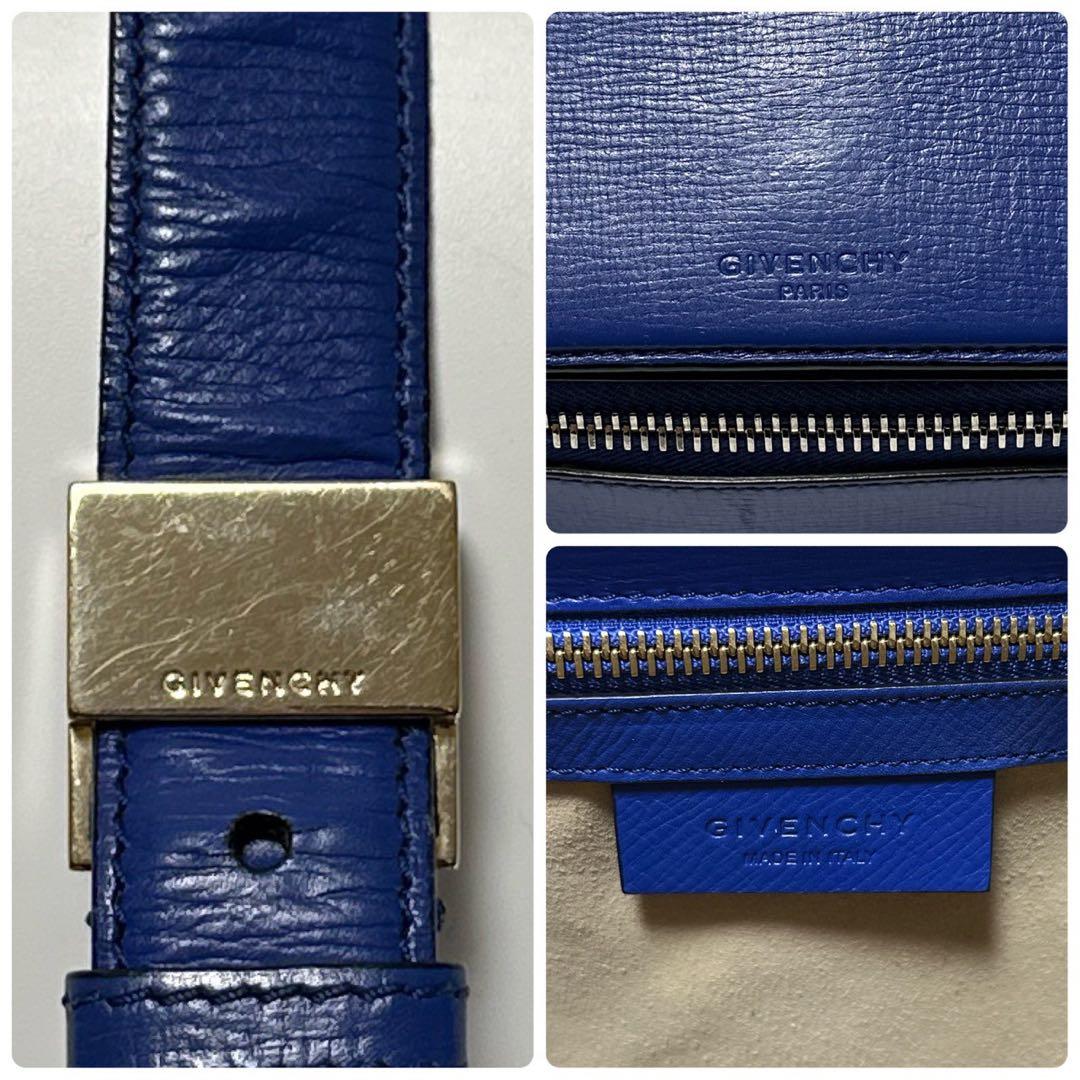 p76【美品】ジバンシー　ロゴ型押し　パンドラ　レザー　ショルダーバッグ.