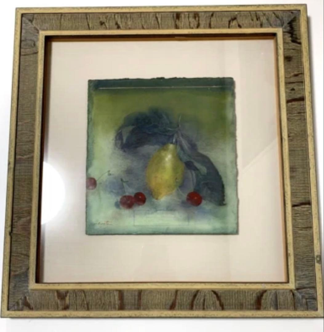 蛯田均 水彩画 「シトロンⅢ」 三越取扱 額装 静物画 アート インテリア