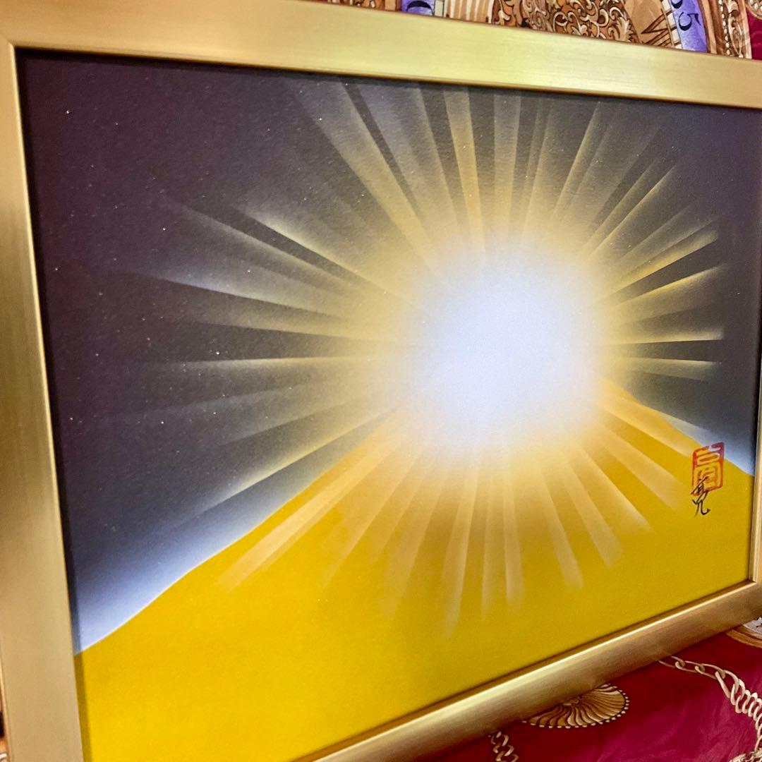 富士山絵画新春セール｜A4風水絵画ダイヤモンド金富士 金運財運アップ