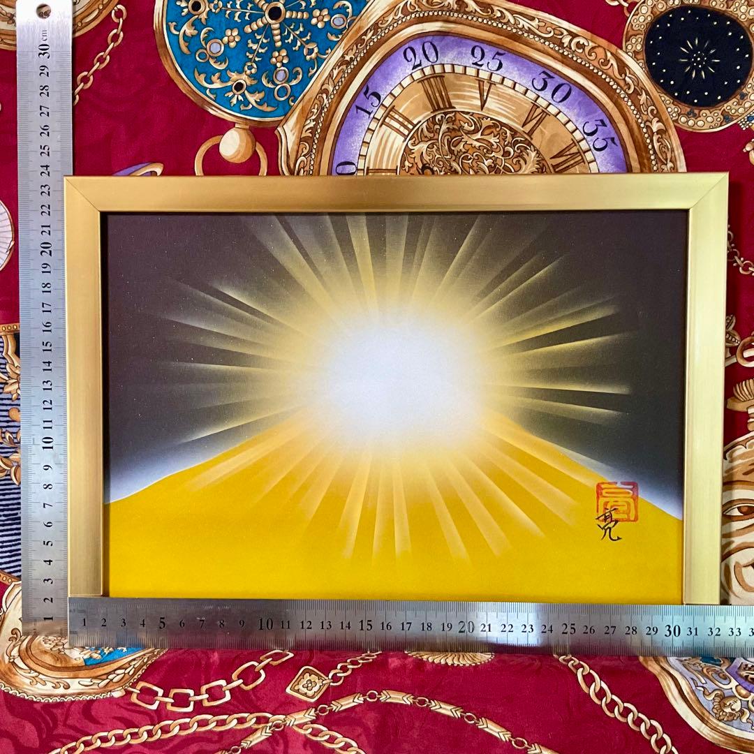 富士山絵画新春セール｜A4風水絵画ダイヤモンド金富士 金運財運アップ