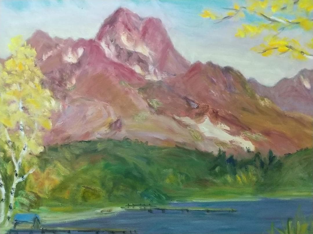 P15「晩秋妙高」1978 絵画 油絵