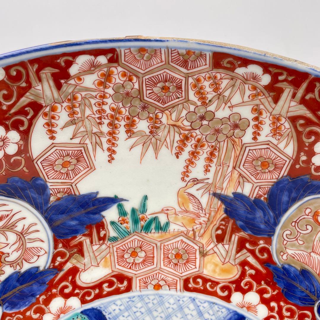 古伊万里　色絵大皿　江戸時代　有田焼　46.5cm  アンティーク