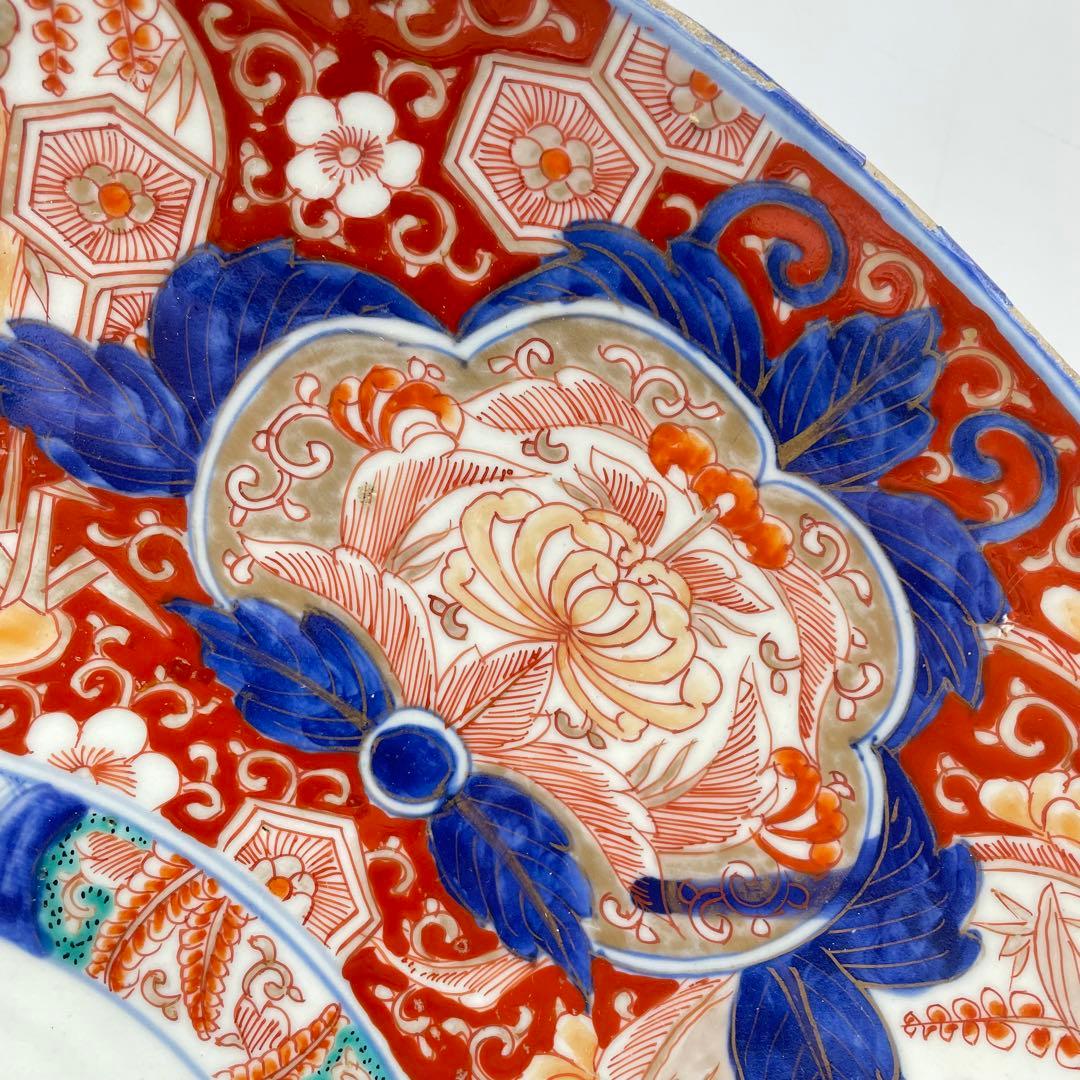 古伊万里　色絵大皿　江戸時代　有田焼　46.5cm  アンティーク