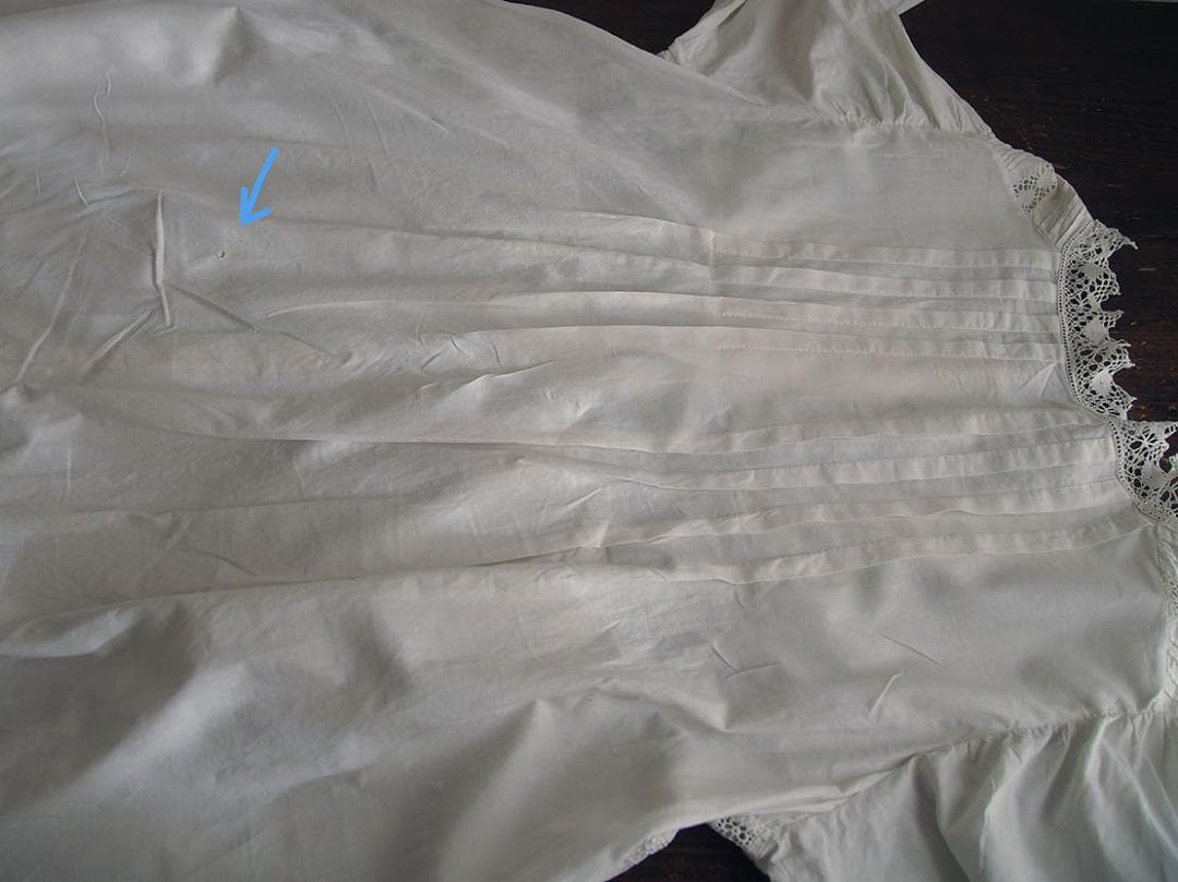 刺繍レースとシェルボタンの部屋着 ナイティ時代衣装 丈111cm /K379