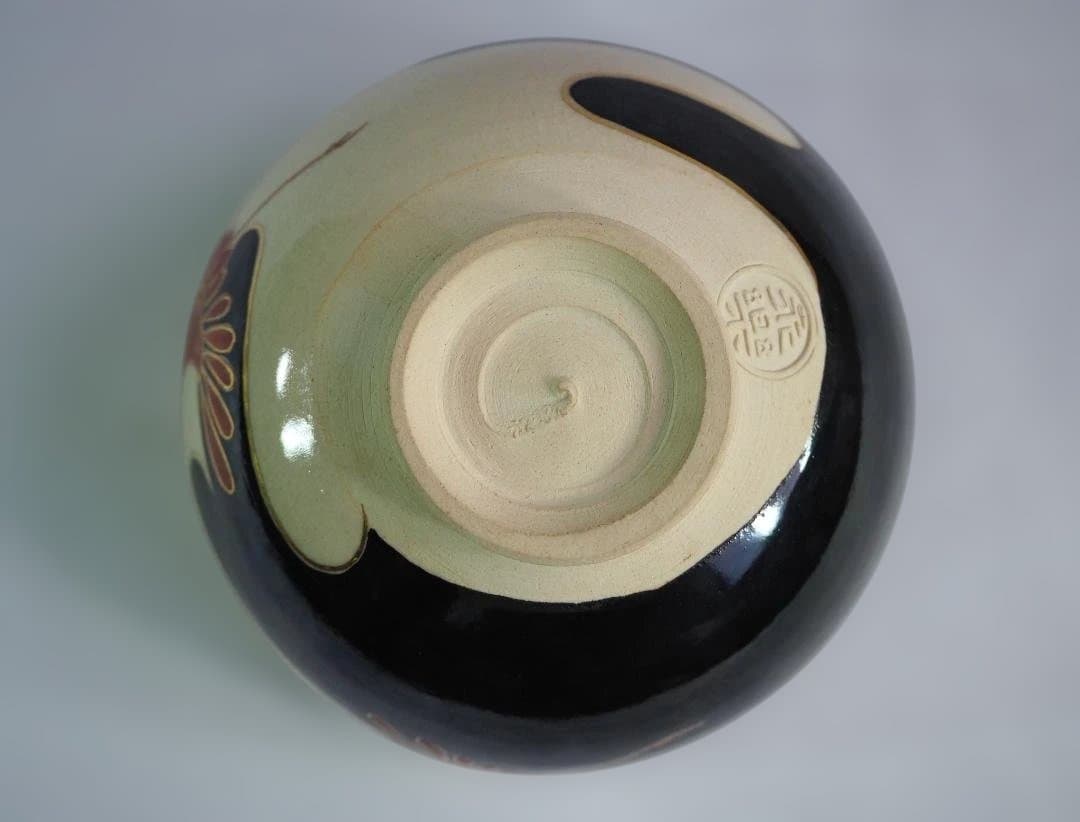 裏千家15世鵬雲斎御書付『色絵仁清写茶碗』銘：松喰鶴 16代永樂善五郎造（即全）