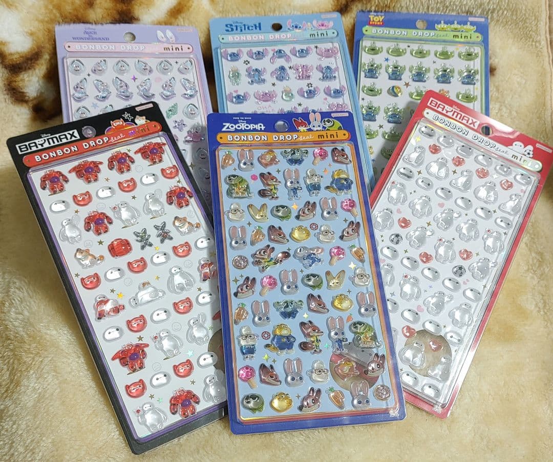 正規品 ディズニー ボンボンドロップシール mini 6枚セット 新品
