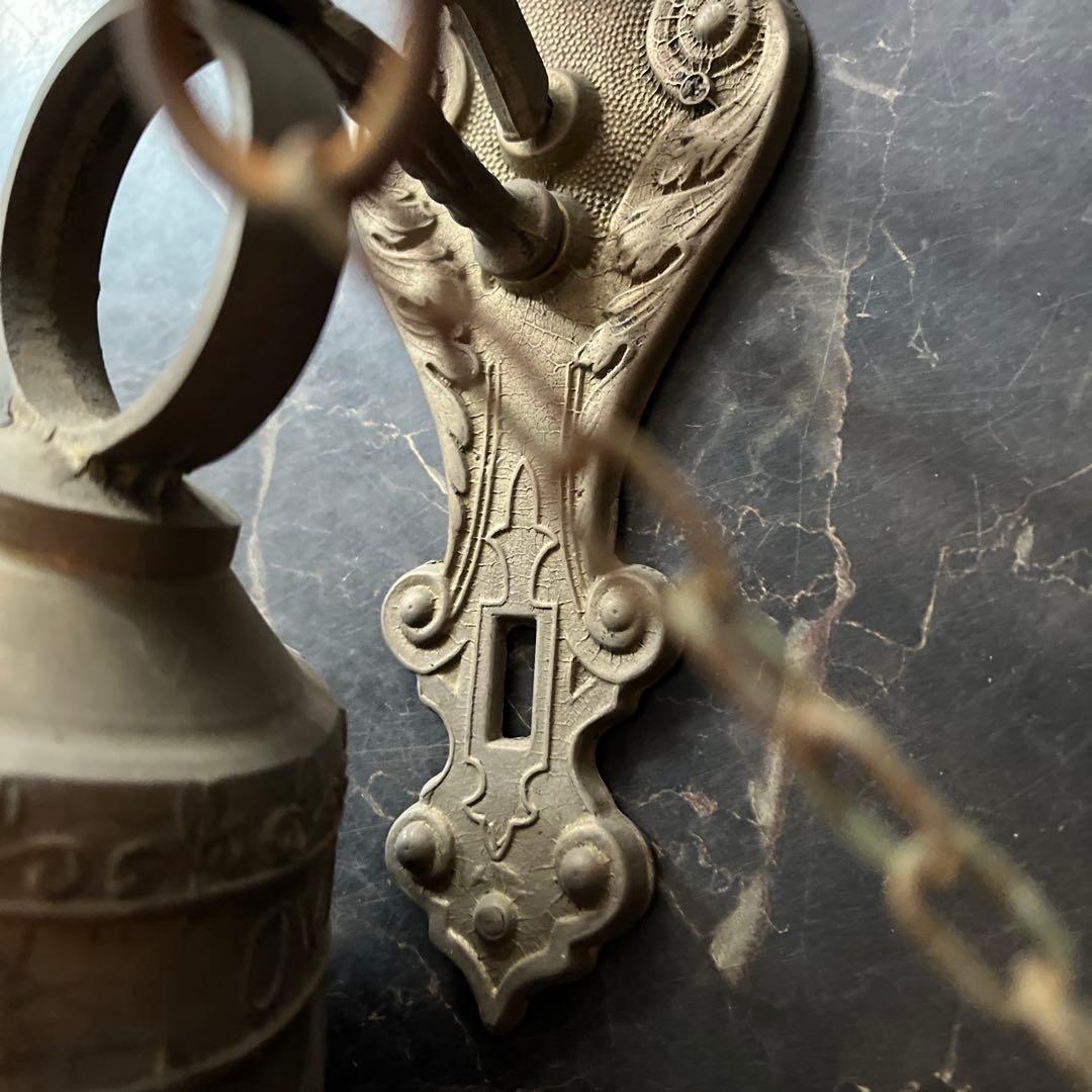 82です アンティーク真鍮製ドアベル、フランス製ドアベル、