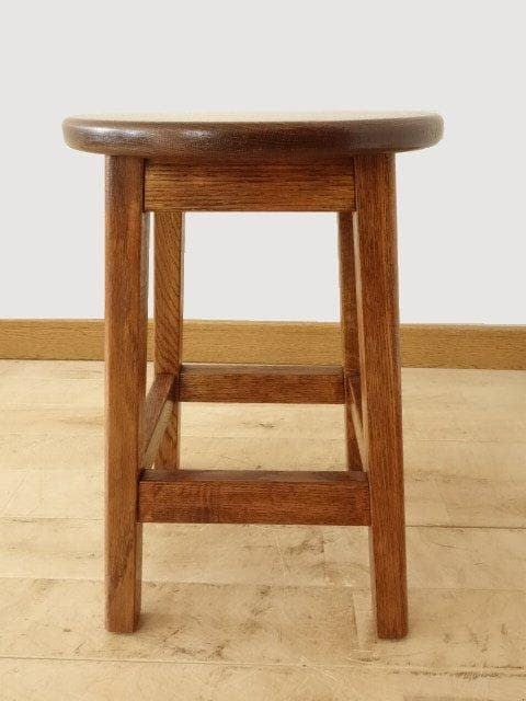 北海道手作り家具　ナラ材　スツール　座面一枚板　　勇峰工芸（新）フォトセット