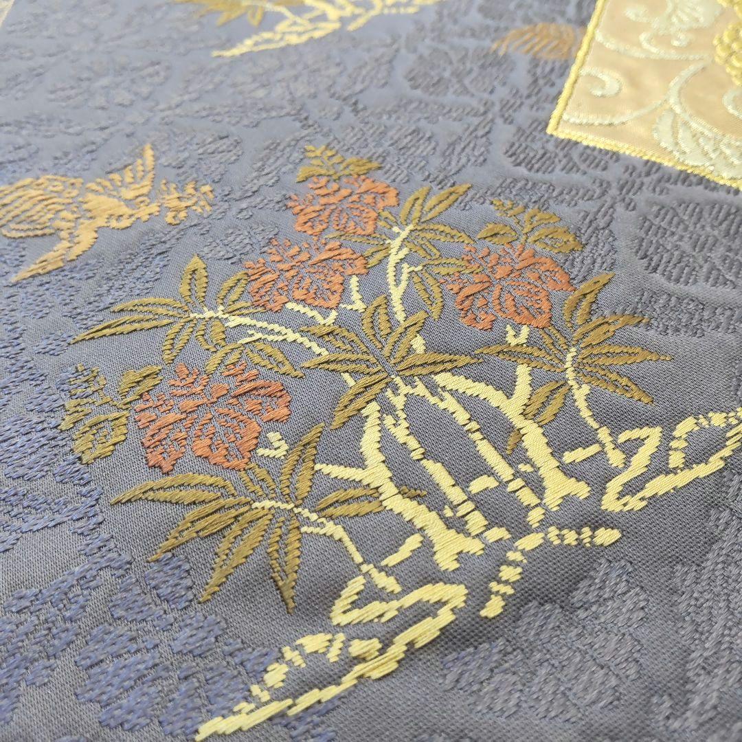 【袋帯】灰紫の気品＊有職文様がずらり並ぶ“雅の世界｜裂取り｜440cm