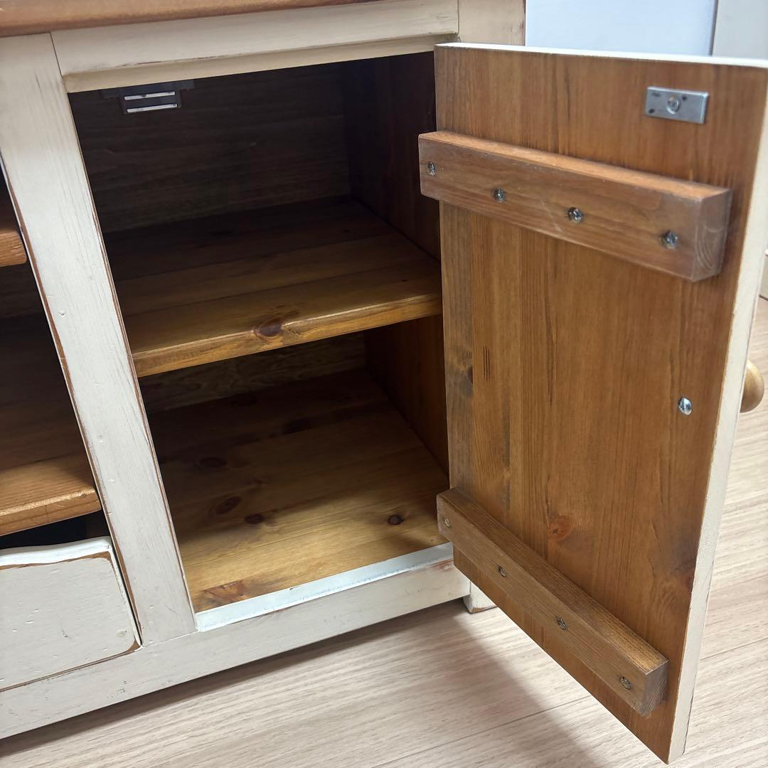 【カントリー家具】パイン材テレビボード(フレンチカントリー)