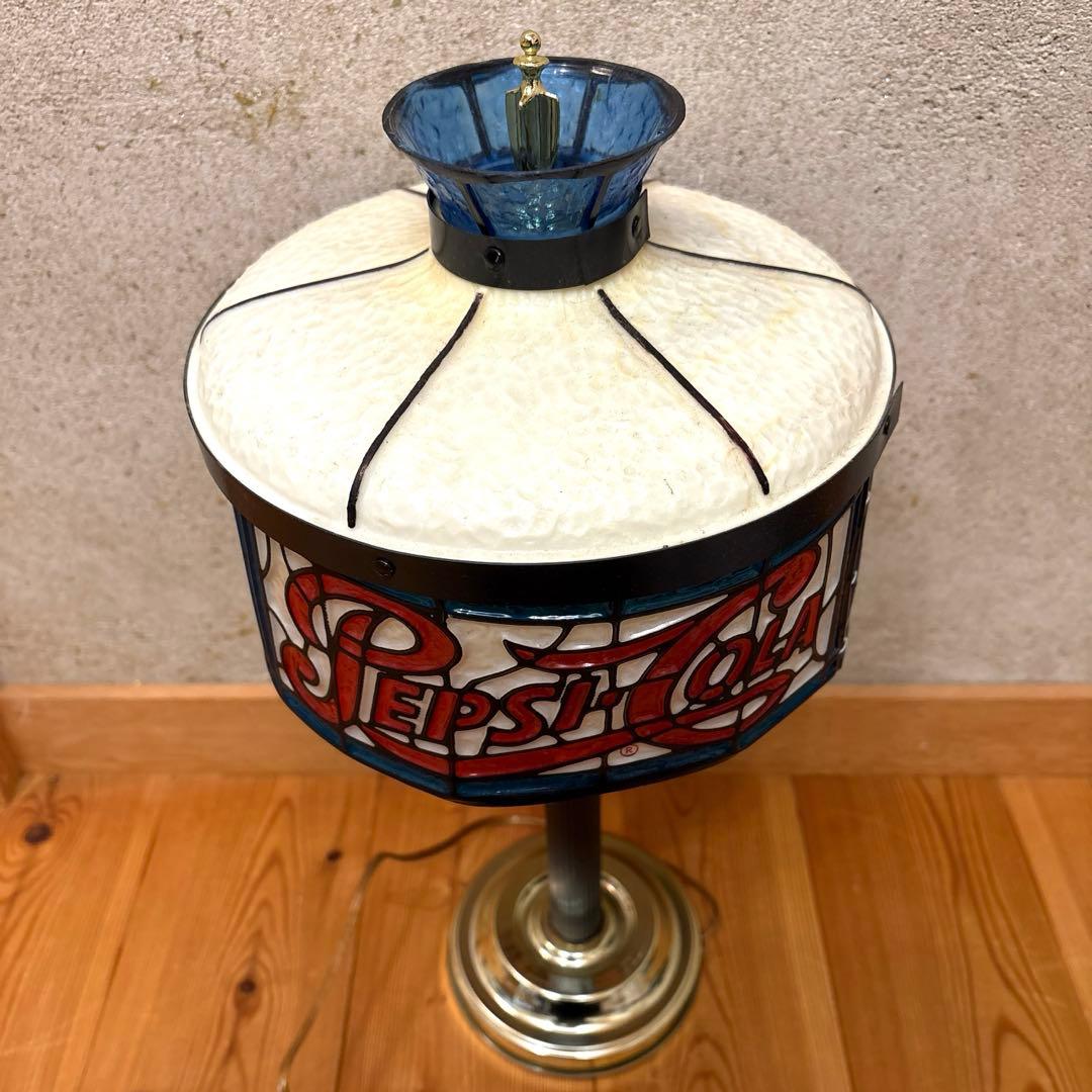 1970’s ペプシコーラ　ステンドグラス　ランプ　デスクライト　看板
