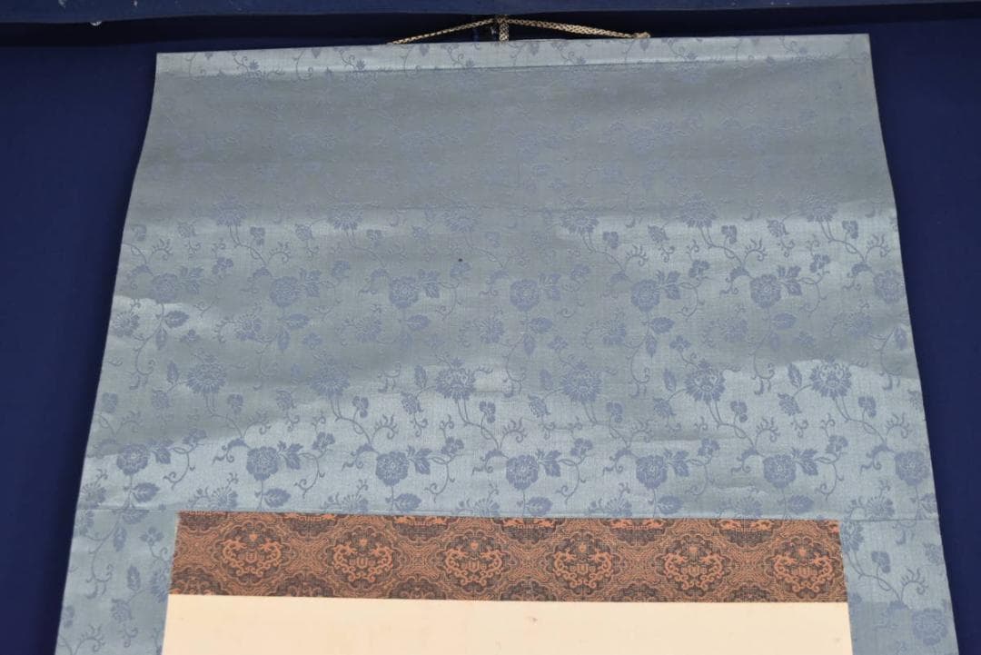 【真作】竹嶺/秋景山水図/掛軸☆宝船☆AA-971