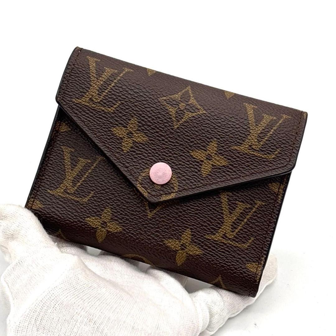 ルイヴィトン モノグラム ヴィクトリーヌ 三つ折り財布 ローズバレリーヌ