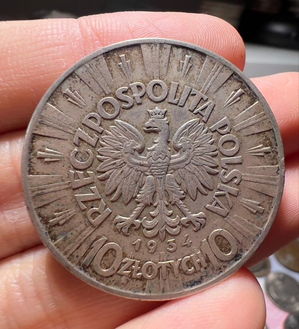 ポーランド　1934年　銀貨　大型　希少　特年　本物保証　本日銀価格532円g