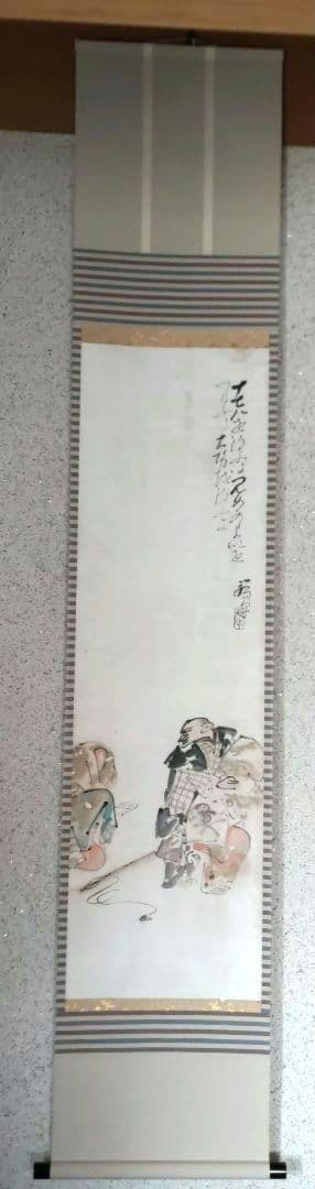 伊勢門水　釣針掛軸　H73