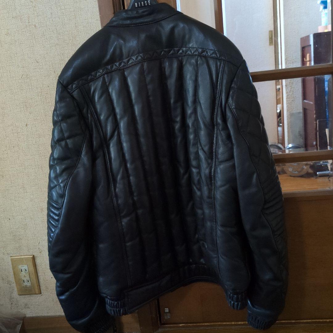 ユニオンジャップシングルライダースダウンジャケットサイズLブラック。