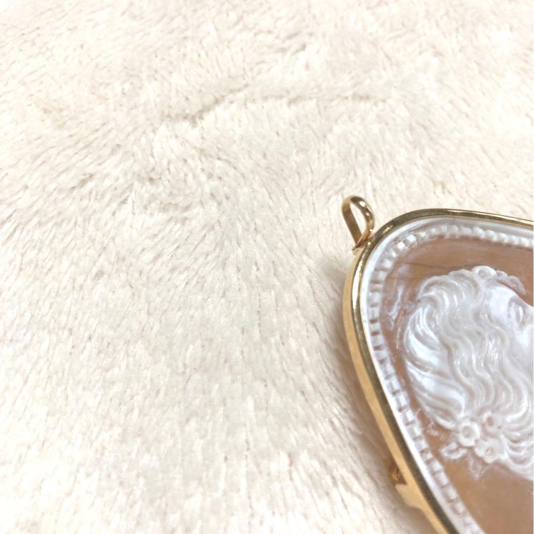 カメオブローチ　k18刻印