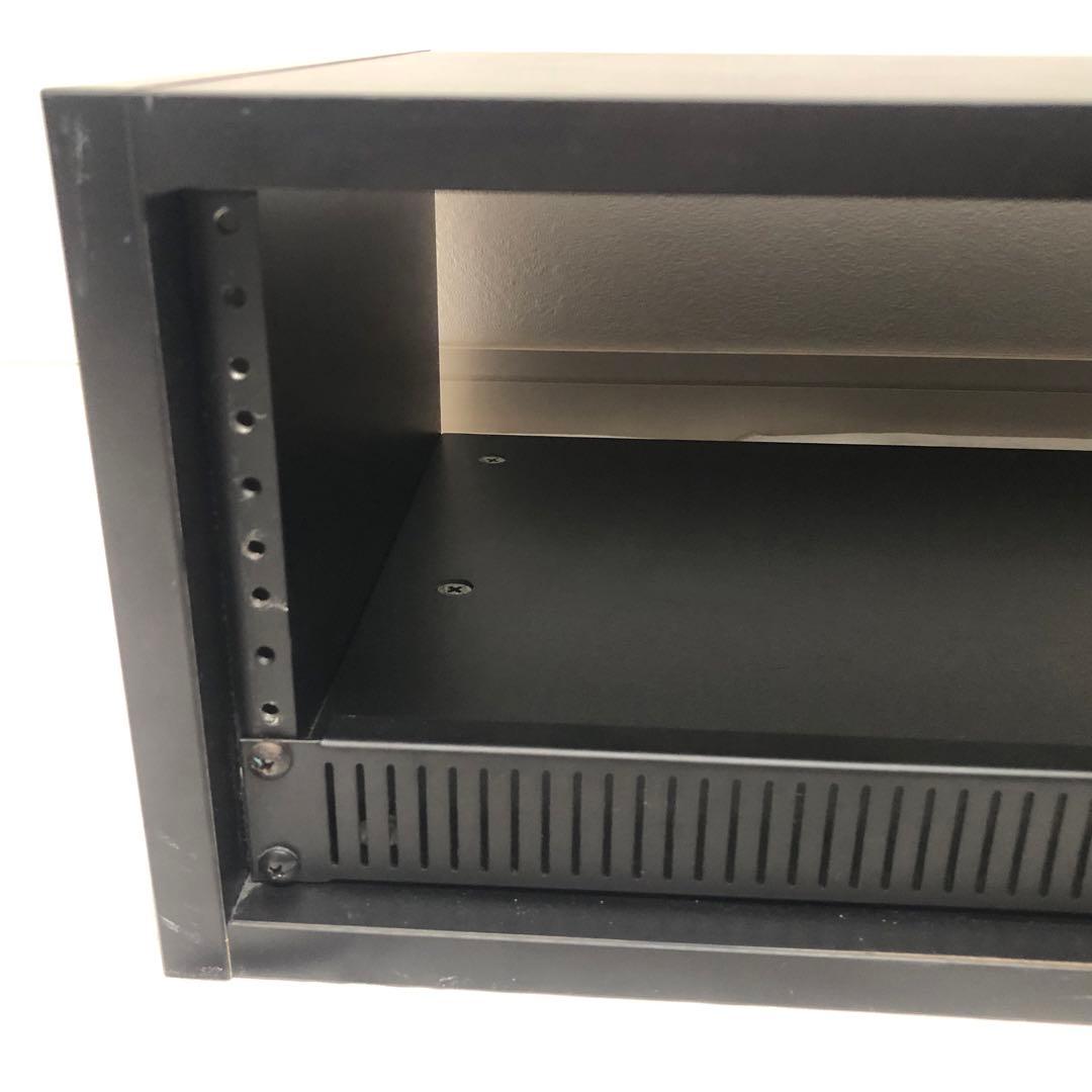 送料込★良品★スタジオラック 4U 前面プレート ラックケース 木製 ブラック