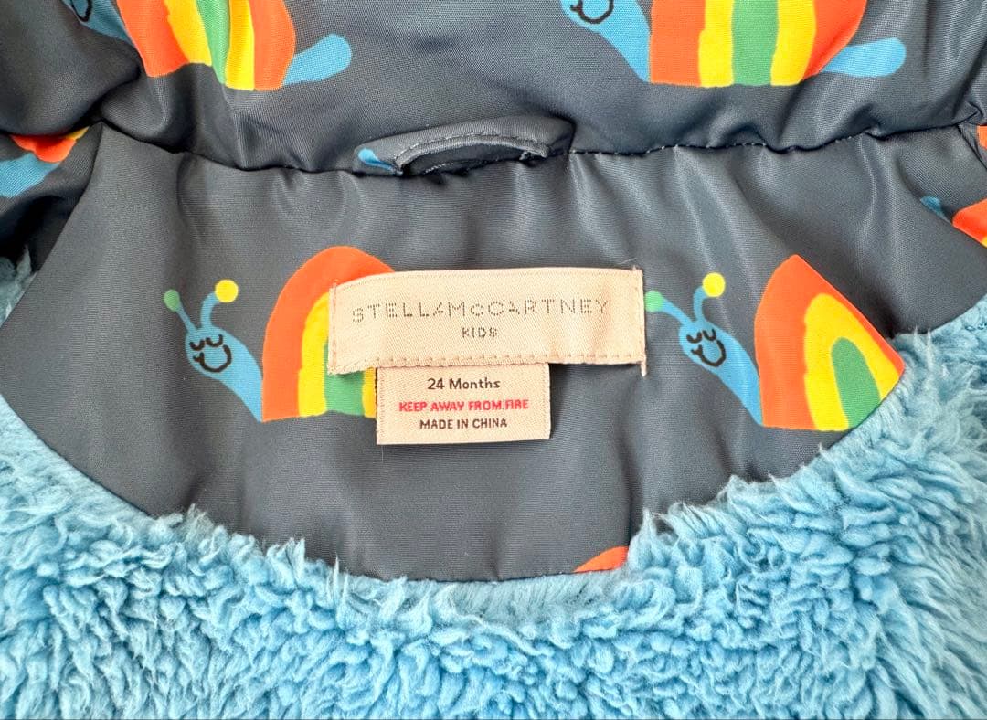 【極美品】⭐︎ステラマッカートニー　虹とカタツムリ柄　ボア付き　ダウンコート24m