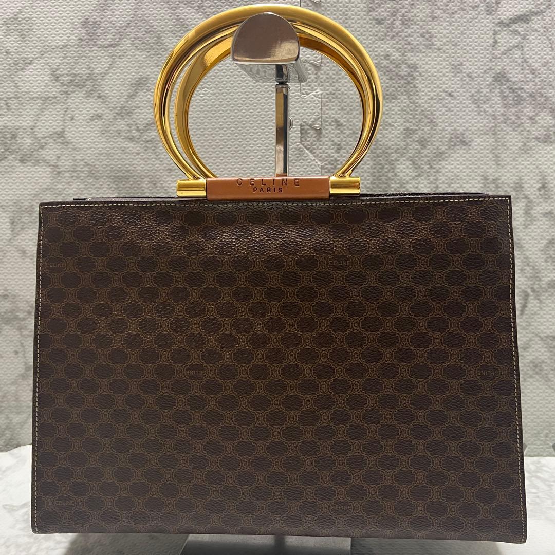 美品✨希少✨セリーヌ ガンチーニハンドル マカダム ハンドバッグ ビンテージ