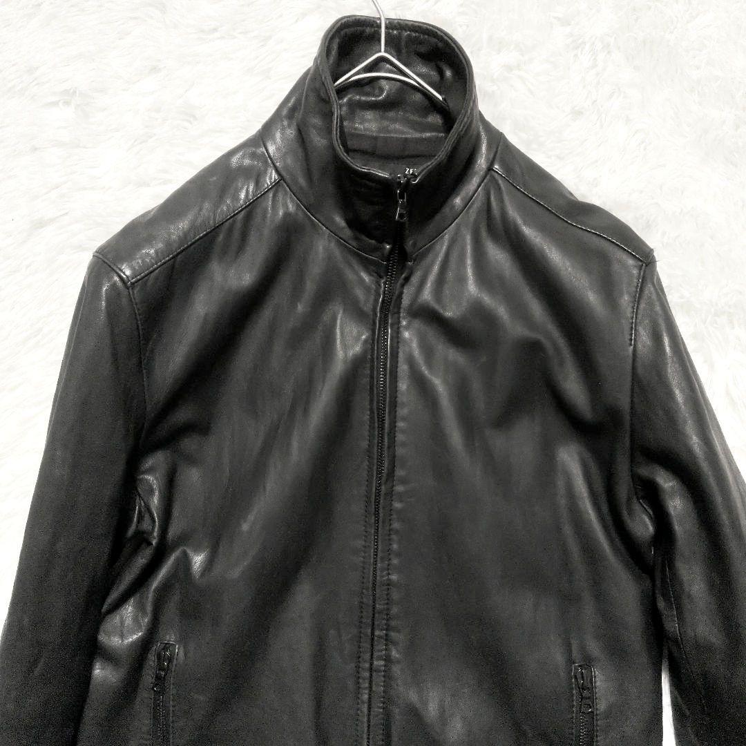 馬革　ホーススキン　本革　レザー　シングルライダース　ダブルジッパー　2