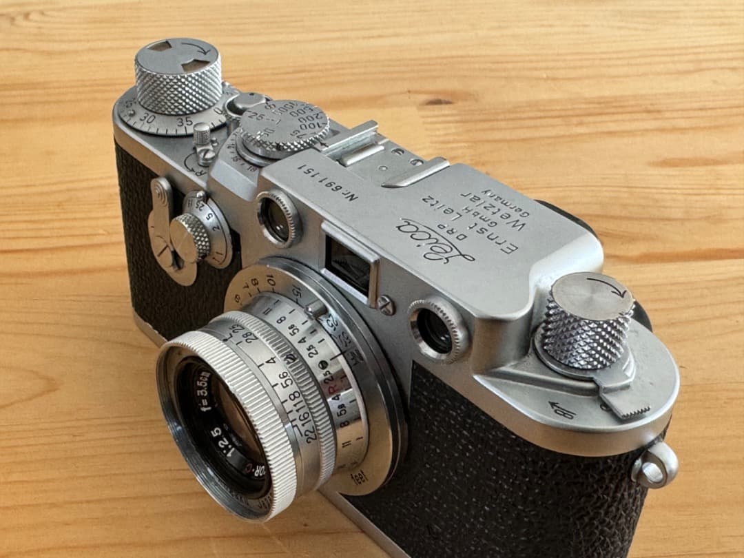 フィルムカメラ Leica IIIf red dial & W Nikkor 35mm f2.5