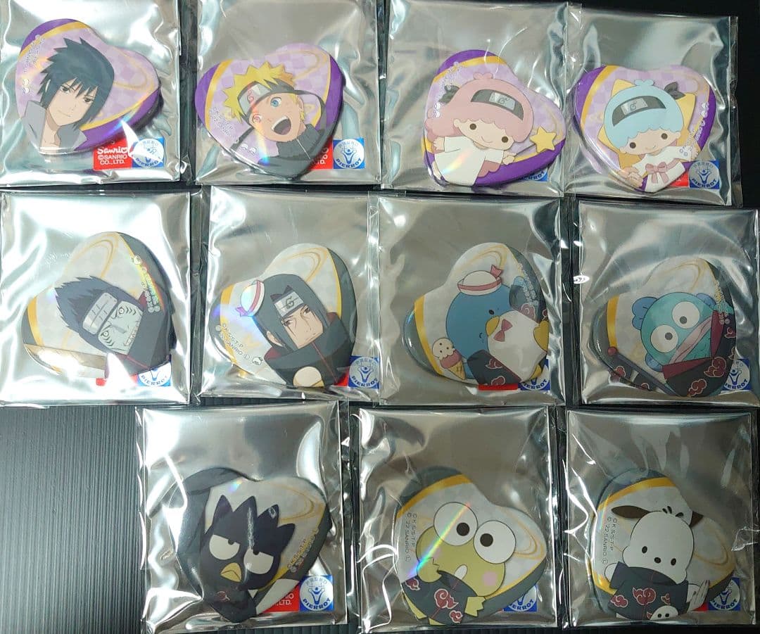 NARUTO サンリオ ハート缶バッジ まとめ売り