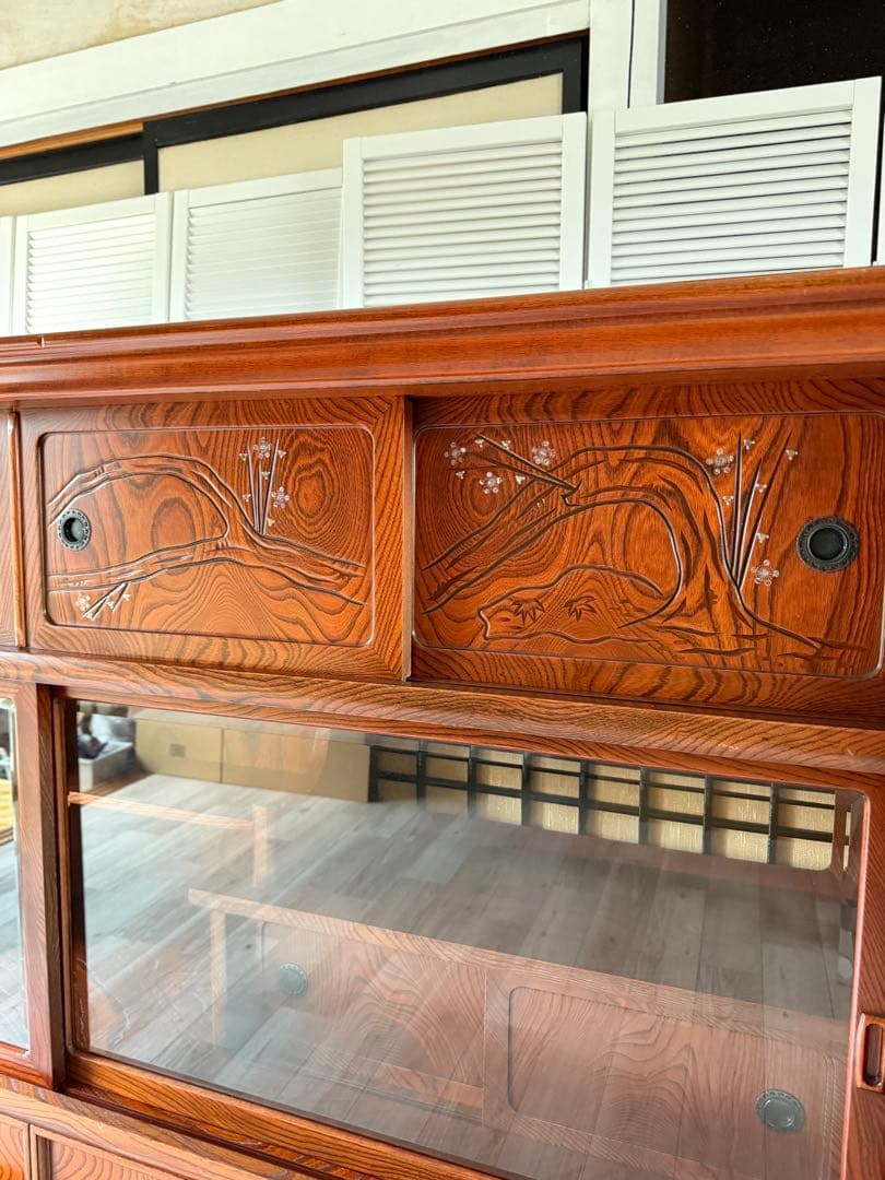 最終値下げ! 欅材 レトロ茶箪笥 水箪笥 古家具 昭和 アンティーク 収納棚