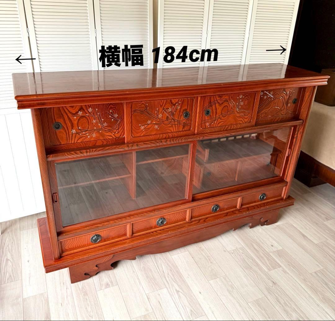 最終値下げ! 欅材 レトロ茶箪笥 水箪笥 古家具 昭和 アンティーク 収納棚
