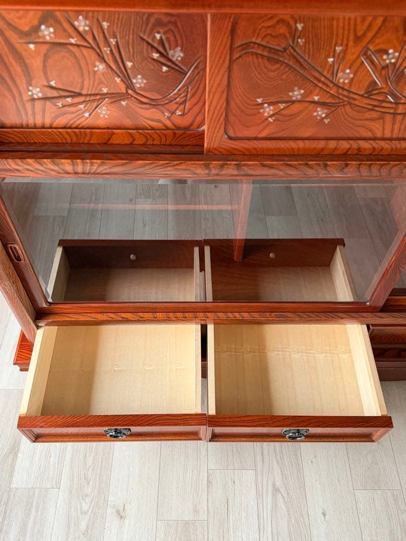 最終値下げ! 欅材 レトロ茶箪笥 水箪笥 古家具 昭和 アンティーク 収納棚