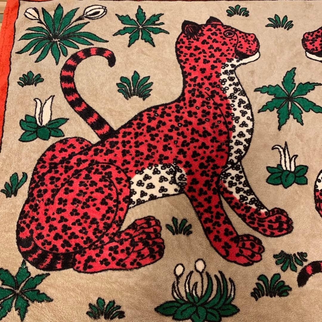 HERMES レオパード柄 バスタオル 90*152