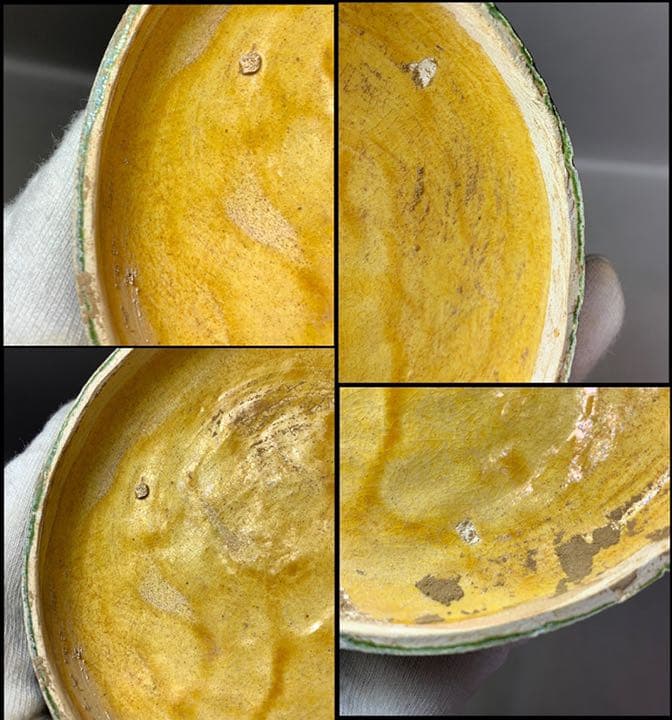 中国 三彩平丸花図香合（印合　合子）　f2220725